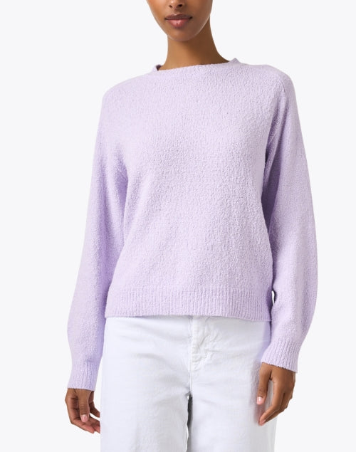 Lola's Cozy Purple Cotton Fleece Casual Sweater
