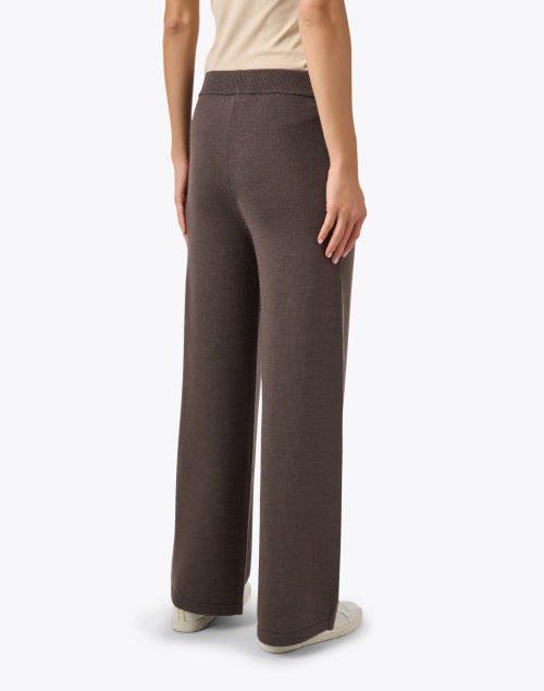 Stylish Epopea Pull - on Brown 100% Wool Wide - Leg Pants