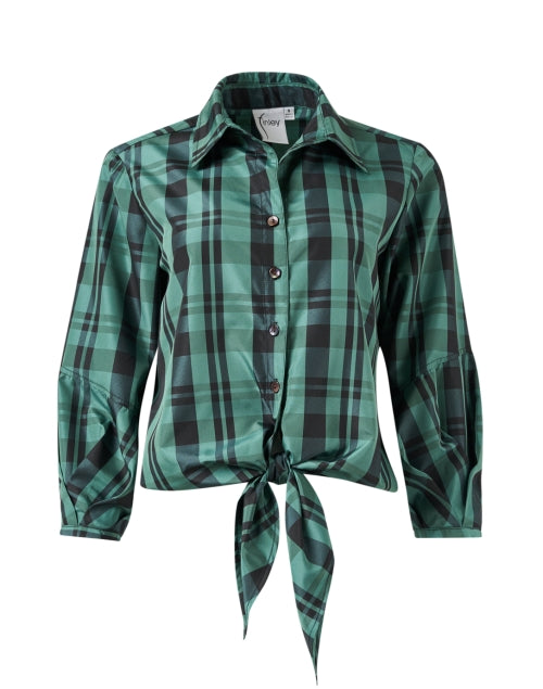 Emmy Women's Green Plaid Holiday Shirt Top