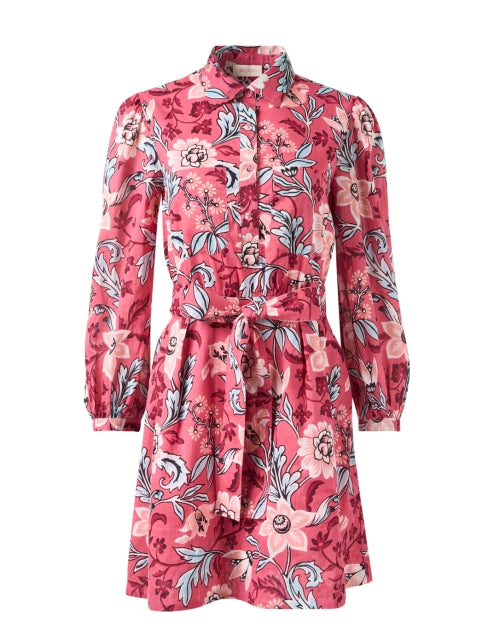 Charming Barbara Pink All - Over Floral Print Cotton Mini Dress
