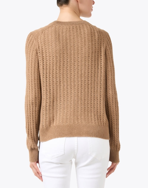 Lafayette 148 New York Camel - Blended Cashmere Men's and Women's Classic Cable - Knit Sweater