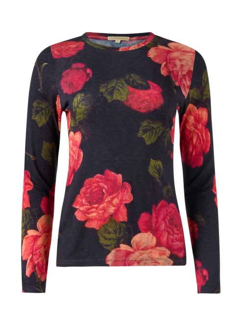 Elegant Rose - Printed Luxurious Bamboo, Cashmere & Silk Blend Sweater