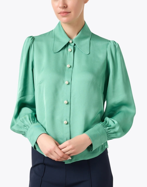 Stunning Sonya Mint Green Long - Sleeve Blouse by LK Bennett
