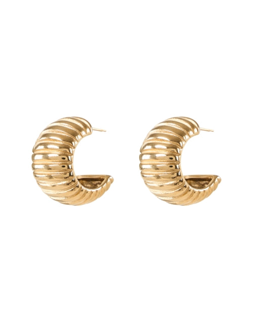 Stylish Gold-Plated Textured Hoop Earrings for Daily Wear