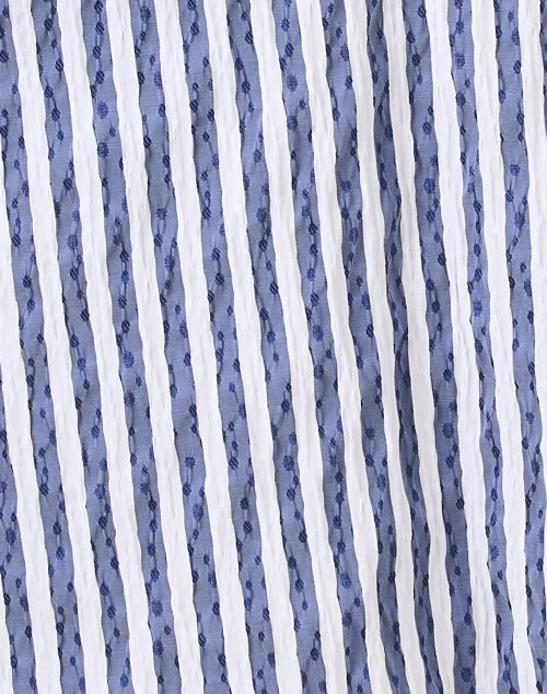 Women's Fashionable Indigo and White Striped Shirt-style Dress