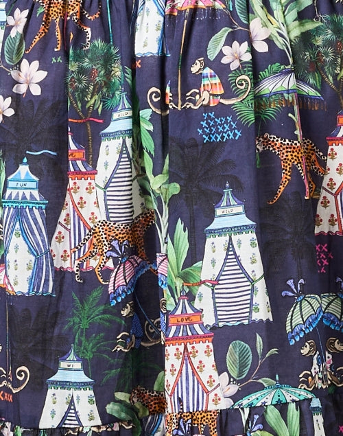 Flora Tropical Multi - Print Women's Midi Cotton Dress
