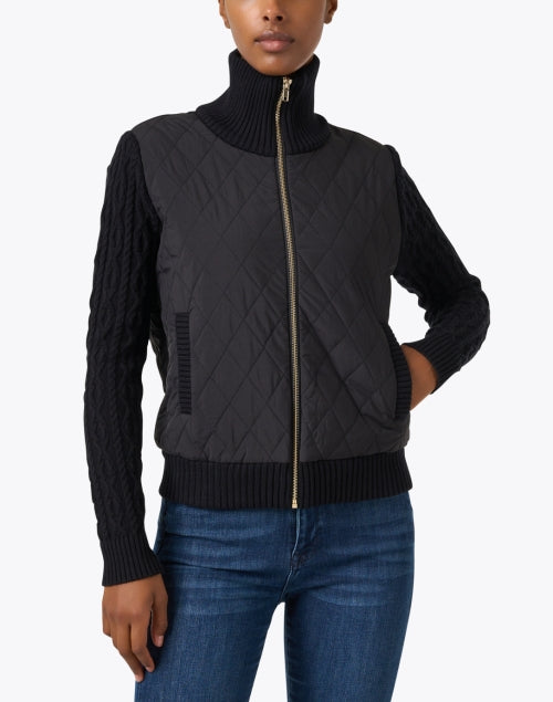 Versatile Black Mixed Media Jacket for Week to Weekend