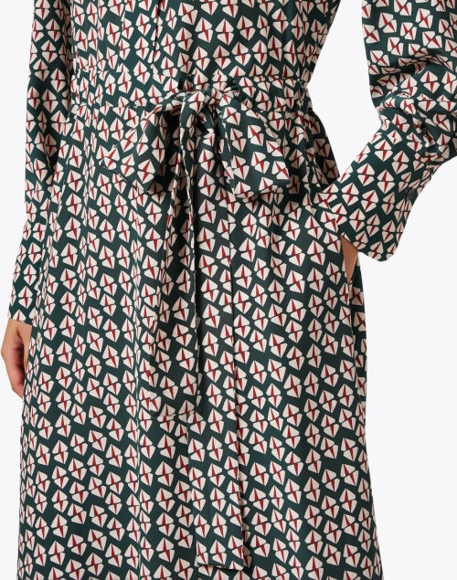 Silk Multi - Printed Women's Shirt Dress for Fashionable Ladies