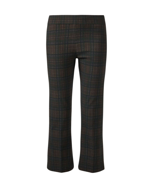 Leo Brown Checkered Cropped Flare Women's Pants for All-Day Styling