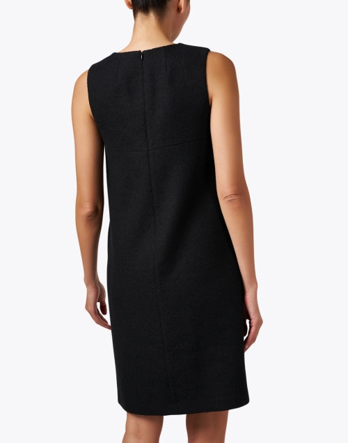 Elegant Black Cotton Crepe Women's Shift Dress