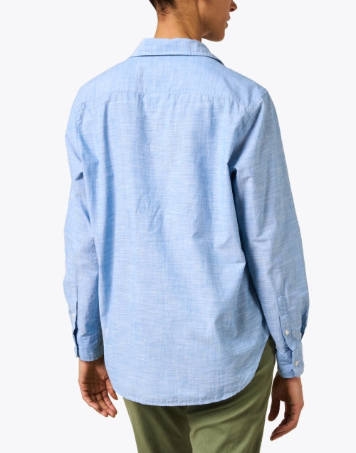 Stylish Eileen Women's Blue Cotton Button - Down Shirt