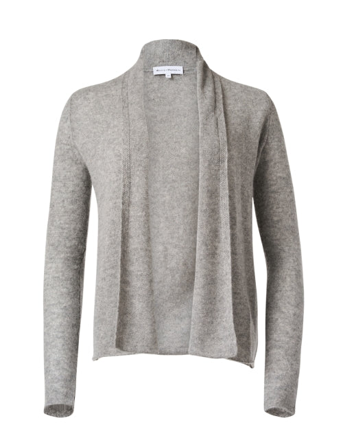 Grey Mini Trapeze Style Cashmere Women's Cardigan for Layering