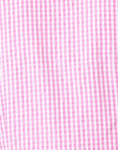 Stylish Pink and White Gingham Cotton Blend Button - Down Shirt