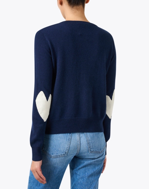 Stylish Indigo-colored Cashmere Women's Knit Sweater
