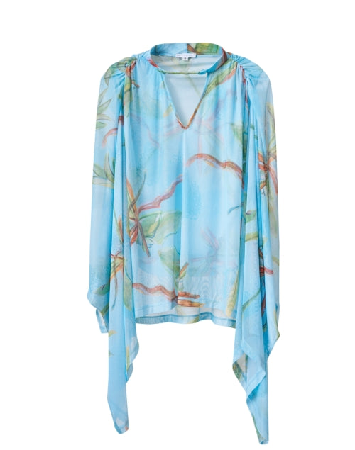 Stylish Perla Bamboo-Printed Women's Blouse for Tropical Getaways