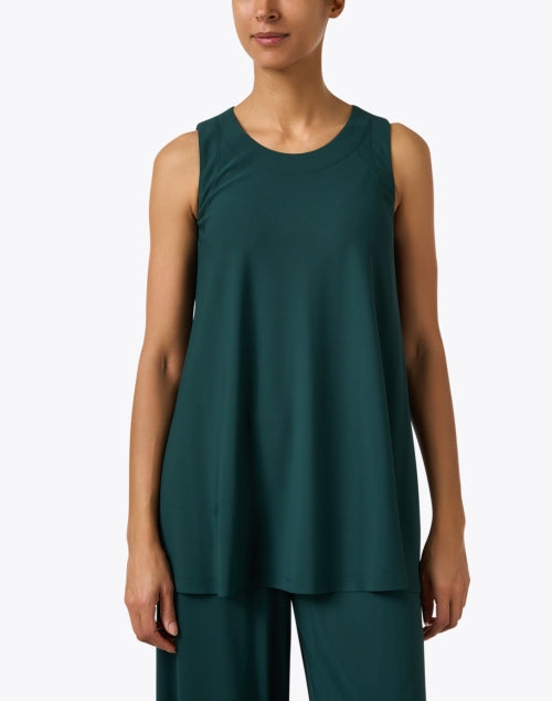 Stylish Lightweight Green Stretch Jersey Tank Top by Lafayette 148 New York