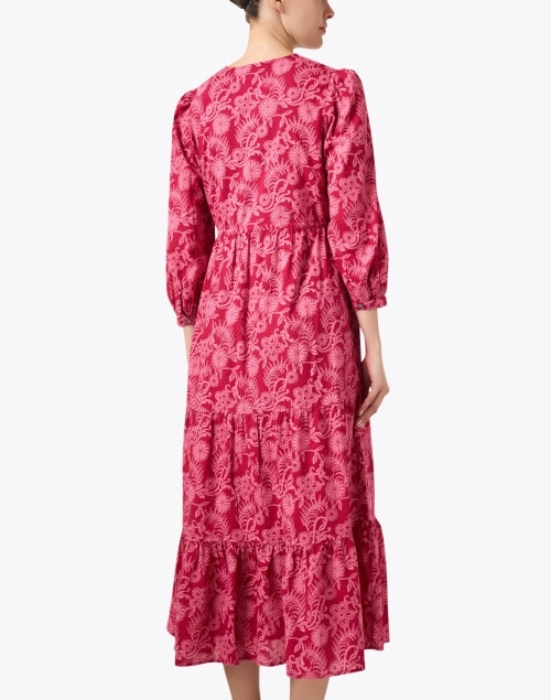 Banjanan's Feminine Castor Dress with Stunning Pink Artistic Print