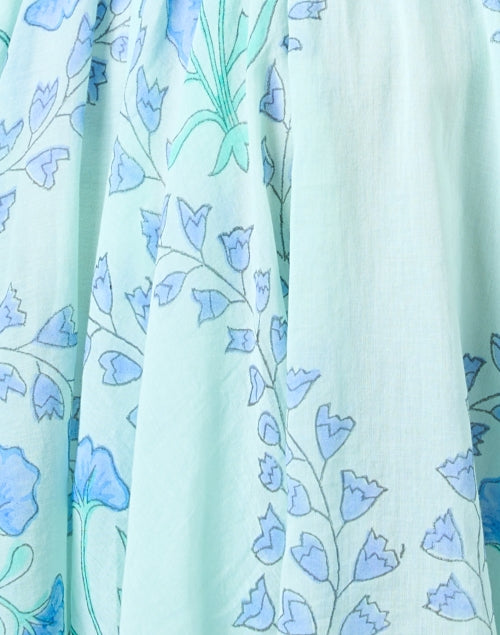 Vibrant Blue Ginkgo Patterned Women's Shirt Dress