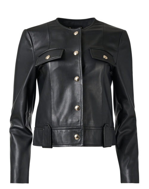 Stylish Women's Black Nappa Leather Fall Jacket