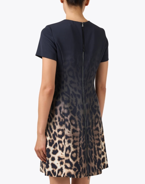 Stylish Ombre Overlaid Leopard Print Shift Dress for Fashionable Women