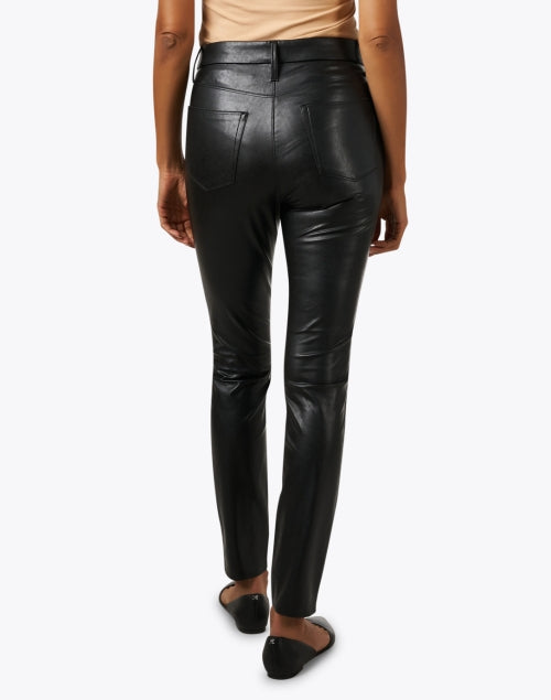 Ray Cambio Black Stretch Vegan Leather Cropped Slim-Fit Pants