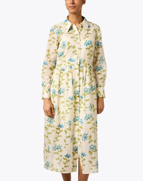 Lotte Beige Multi-Flowered Shirt-Style Dress - A Stylish Addition for This Season
