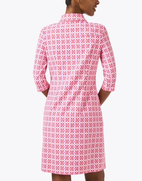 Chic Susanna Pink Geometric Print Day Dress