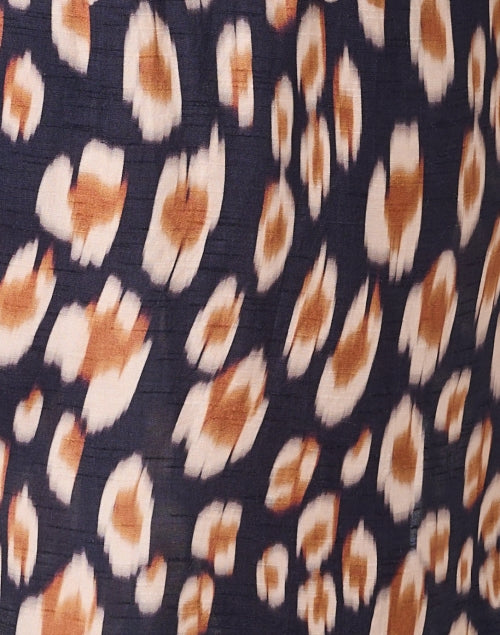 Stylish Tyra Abstract Leopard Print Shirt Dress with Mandarin Collar