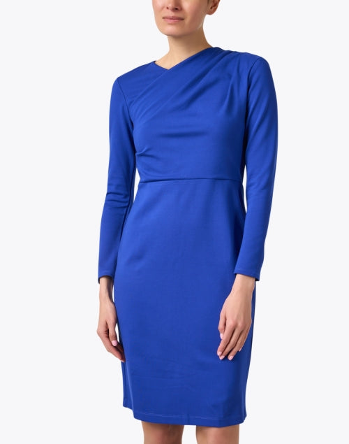 Chloe Kristyn's Elegant Bianca Blue Ponte Knit Women's Dress for Any Event