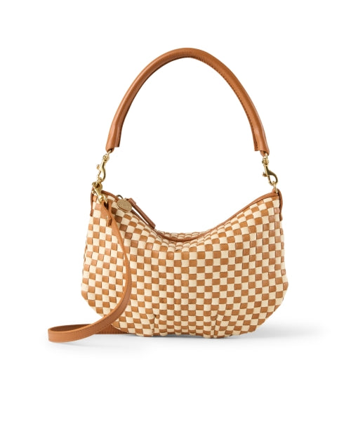 Tan Hand - Woven Italian Leather Shoulder Bag with Stylish Utility