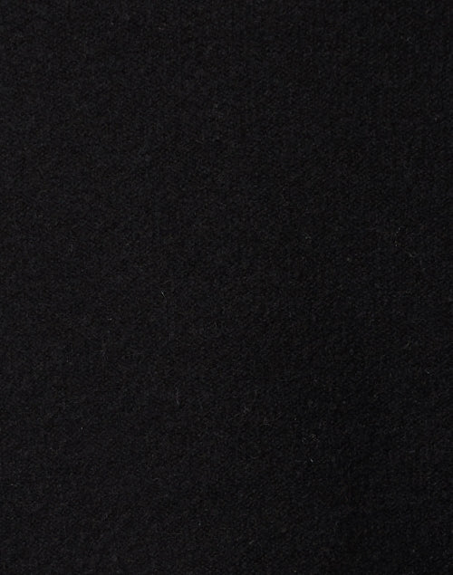 New Season Black Boiled Cashmere Soft Fuzzy Funnel Neck Pullover Sweater