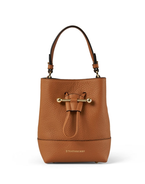 Stylish Mini Tan Leather Lana Osette Bucket Bag for Daily Use