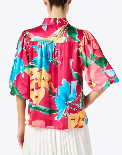 Dani Luxury Multi - Floral Silk Blouse for Versatile Style