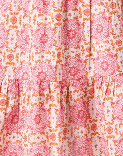 Charming Pink Printed 100% Cotton Celia Dress for Warm Days