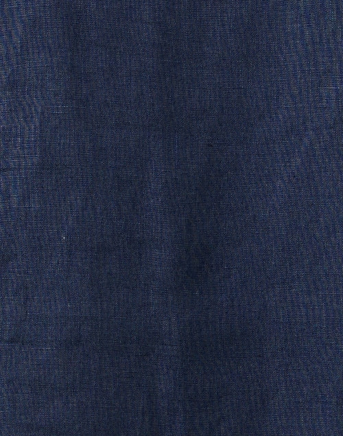 Navy Blue Linen Casual Shirt by Frank & Eileen