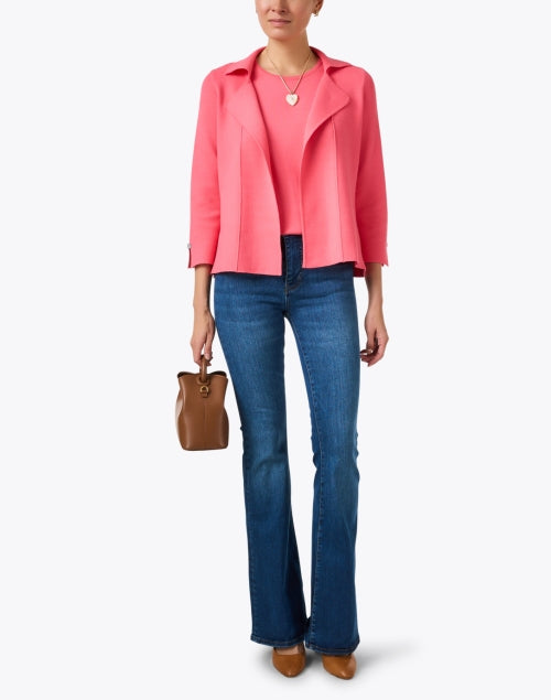 Stylish Blossom Pink Women's Knitted Jacket for a Sophisticated Look