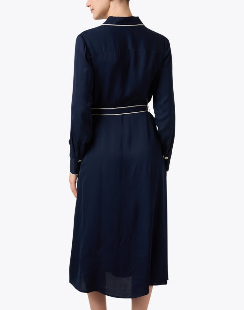 Navy Blue Elise Classic Women's Shirt Style Dress
