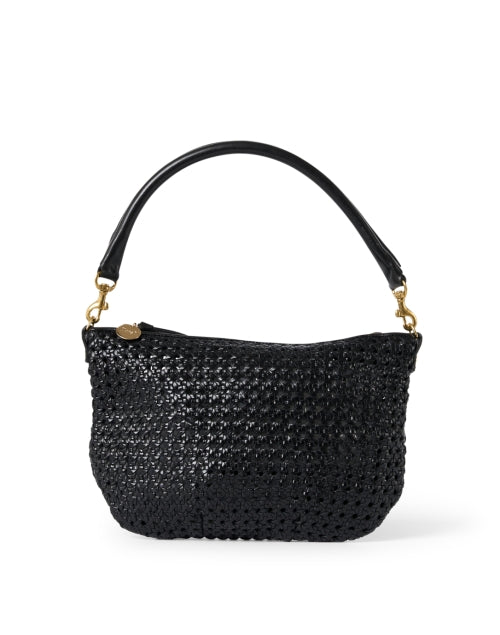 Chic Black Hand - Woven Italian Leather Petit Moyen Shoulder Bag