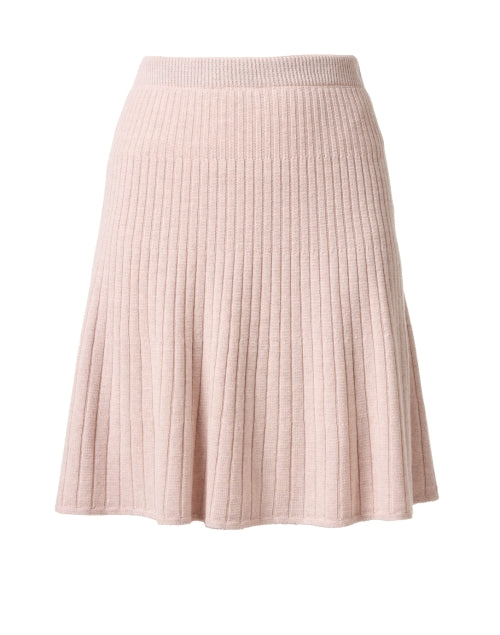 Pink Ribbed Knit Wool Women's A-Line Skirt