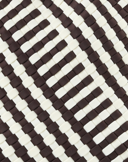 Stylish Small Brown and White Woven Handbag for City Girls - St. Barths Collection