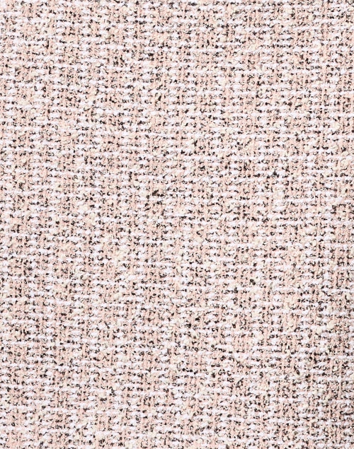 Elegant Pink Boucle Tweed Sheath Dress with Black and White Hints