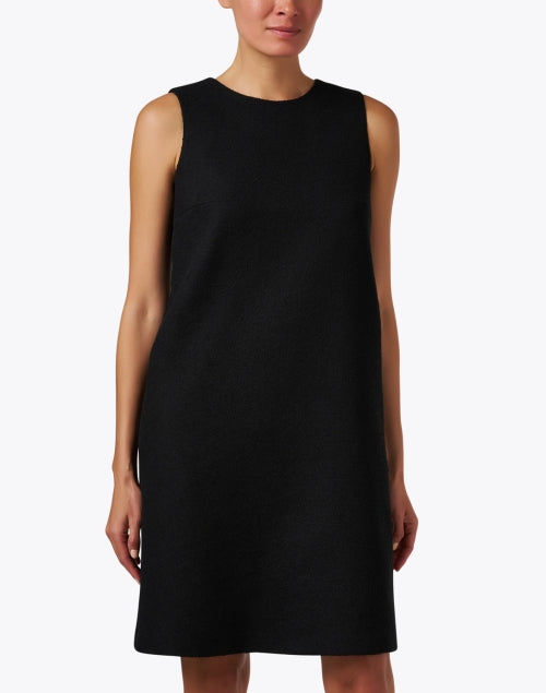 Elegant Black Cotton Crepe Women's Shift Dress