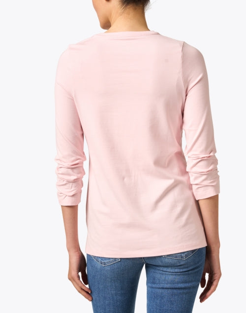Soft Pale Pink Peruvian Pima Cotton Women's Ruched Sleeve T-Shirt