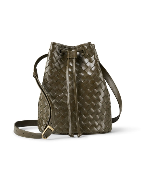 Stylish Mini Olive Green Adele Leather Bucket Bag for Daily Use
