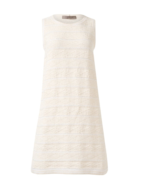 Stylish Avorio Ivory Chevron Knit Shift Dress for Seasonal Wardrobe