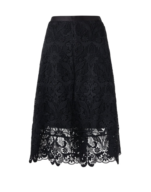 Gorgeous Gloria Midi-length Black Lace A-line Skirt