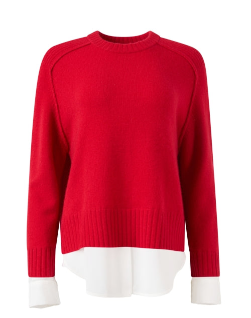 Stylish Red Wool - Cashmere Blend Looker Pullover Sweater by Brochu Walker