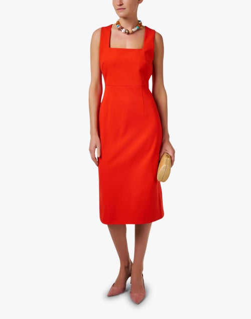 Stylish Orange Women's Sheath Midi Dress