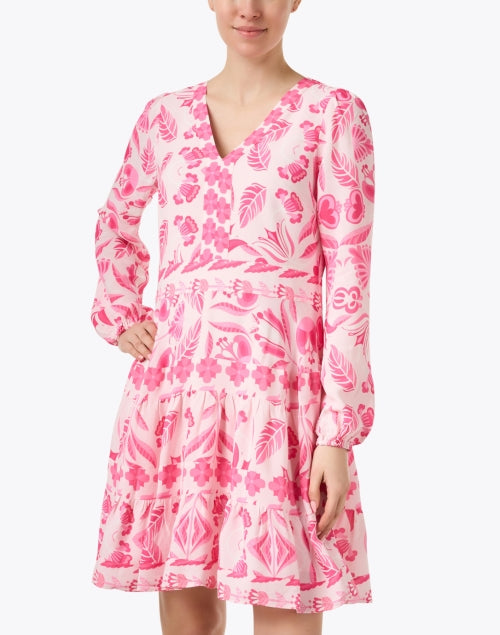 Gorgeous Pink Geometric Floral Women's Summer Dress