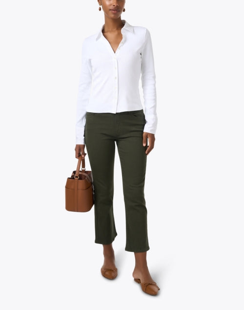 Stylish Pine Green Stretch Bootcut Denim Jeans